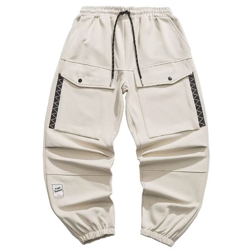 Herren weite Cargo-Jogginghose mit Kordelzug Klapptaschen und elastischen Bündchen Shop Nory