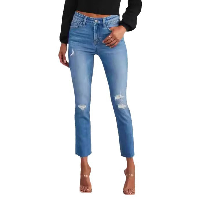 Damen zeitlose Jeans im modernen Schnitt mit cropped Bein