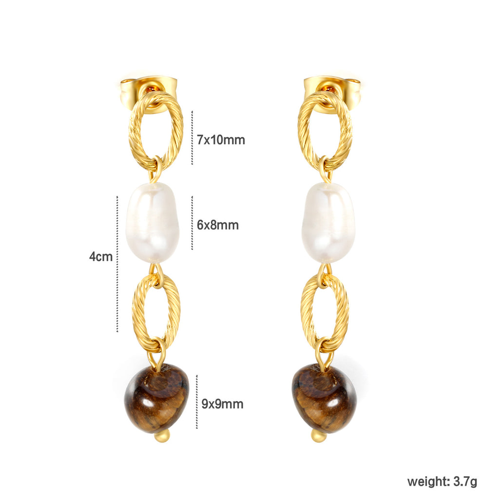 Damen Hängende Ohrstecker mit elegantem Muschel- und Perlen-Design Shop Nory