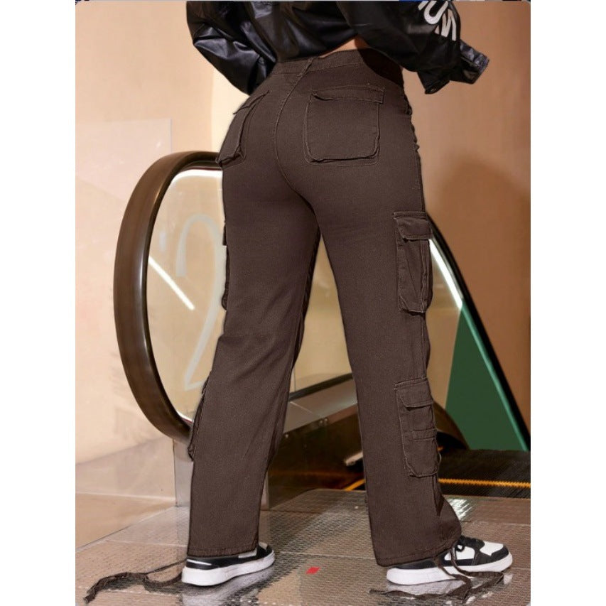 Damen Utility-Cargo-Chino mit Mehrfach-Pattentaschen und Kordelzugsaum Shop Nory
