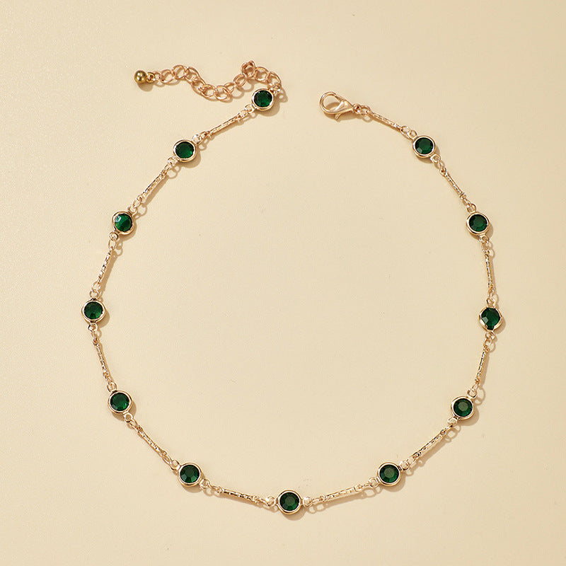Damen zarte Choker-Halskette mit eleganten Edelsteinen Shop Nory