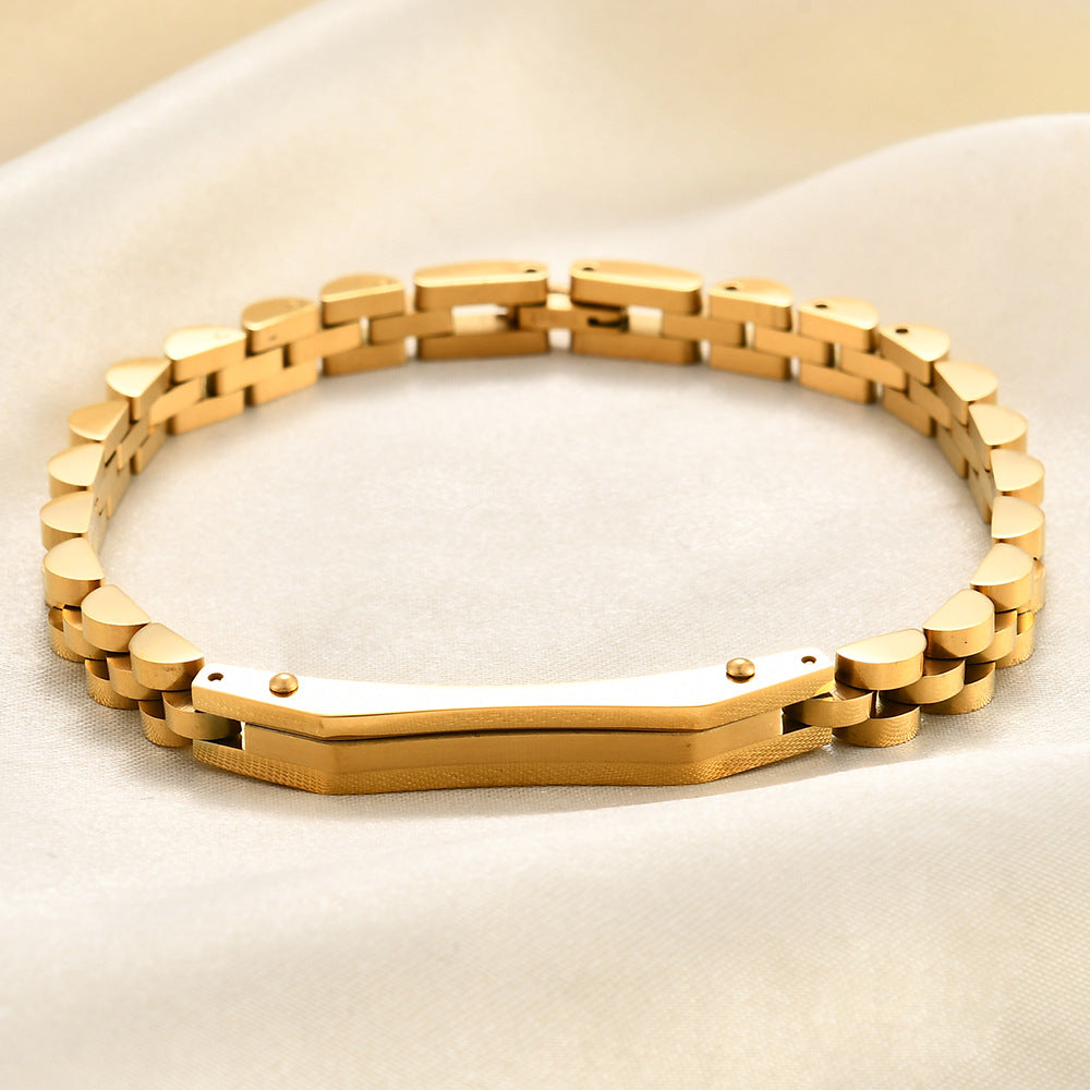 Damen Edelstahlarmband mit modernem Gliederdesign Shop Nory