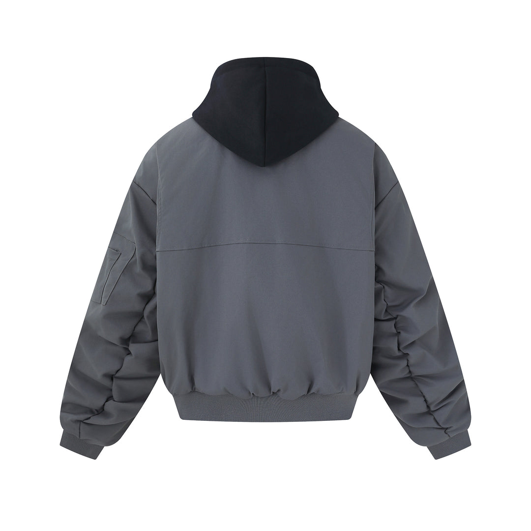Herren Kurz geschnittener Boxy-Hoodie‑Bomber mit Kapuzen‑Einsatz und Utility‑Taschen Shop Nory