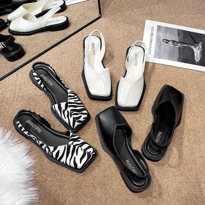 Damen Elegante Riemchen-Sandalen mit quadratischer Zehenpartie und flexibler Sohle