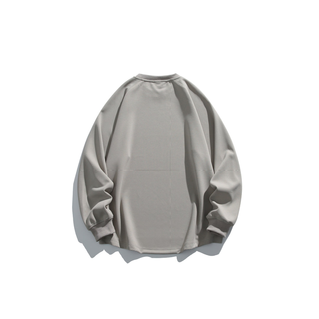 Unisex Oversize Waffelstrick-Sweatshirt mit Rundhalsausschnitt Shop Nory