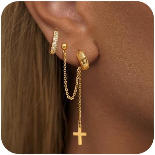 Damen Ohrstecker mit elegantem Kettendesign Shop Nory
