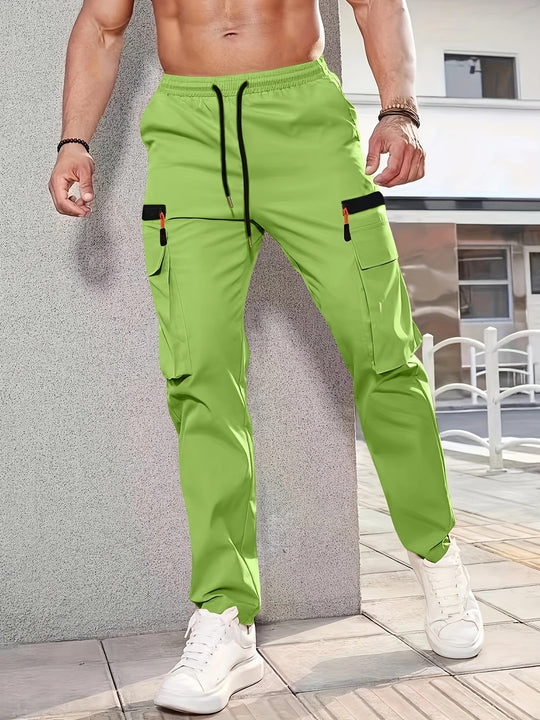 Herren Tapered Cargojogginghose mit elastischem Bund, Tunnelzug & Multifachtaschen Shop Nory