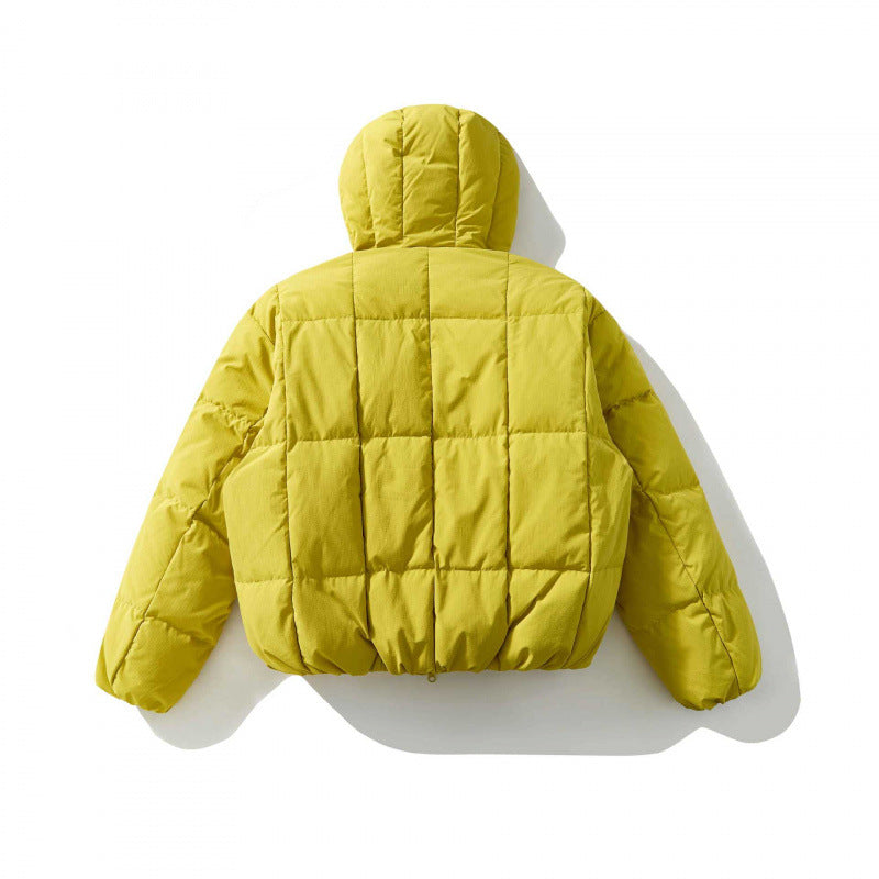 Unisex Weitgeschnittene gesteppte Kapuzenjacke mit Quadratsteppung und elastischem Saum Shop Nory