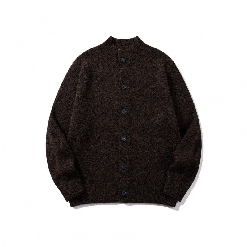 Unisex Boxy-Mohair‑Mix‑Cardigan mit halbhohem Kragen und durchgehender Knopfleiste Shop Nory