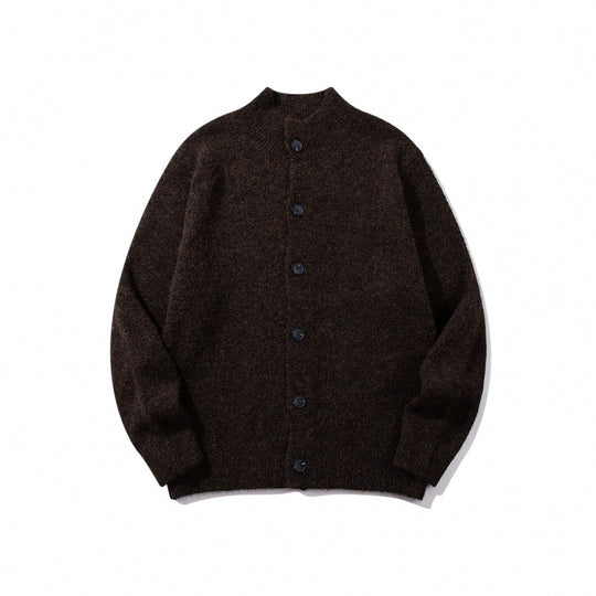 Unisex Boxy-Mohair‑Mix‑Cardigan mit halbhohem Kragen und durchgehender Knopfleiste Shop Nory