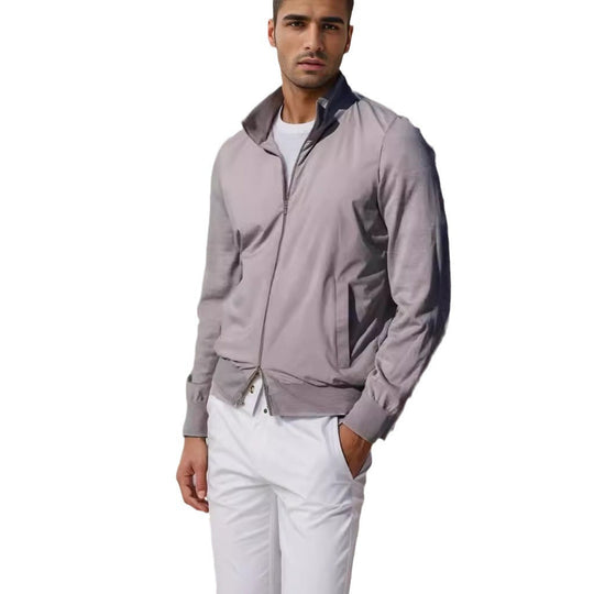 Herren stylische Freizeitjacke mit hohem Kragen und praktischen Taschen