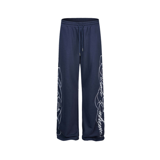 Damen Weiche Loungehose mit weitem Bein, elastischem Bund und Statementdruck Shop Nory