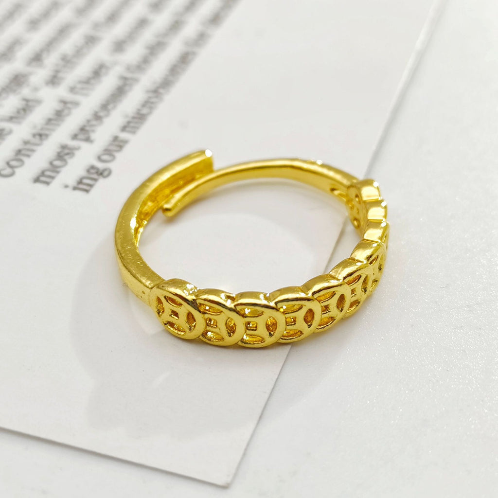 Damen Offener Designring mit kunstvollem Kettenmuster Shop Nory