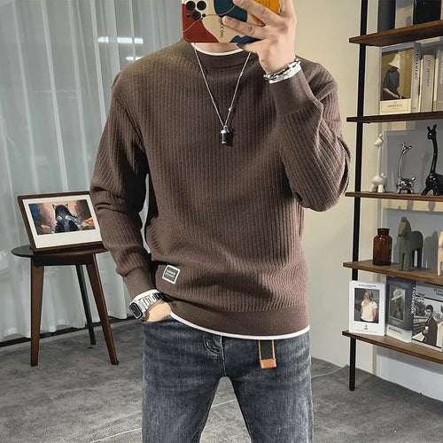 Herren Feinstrick-Ripppullover mit Rundhalsausschnitt und legerer Oversize-Passform Shop Nory