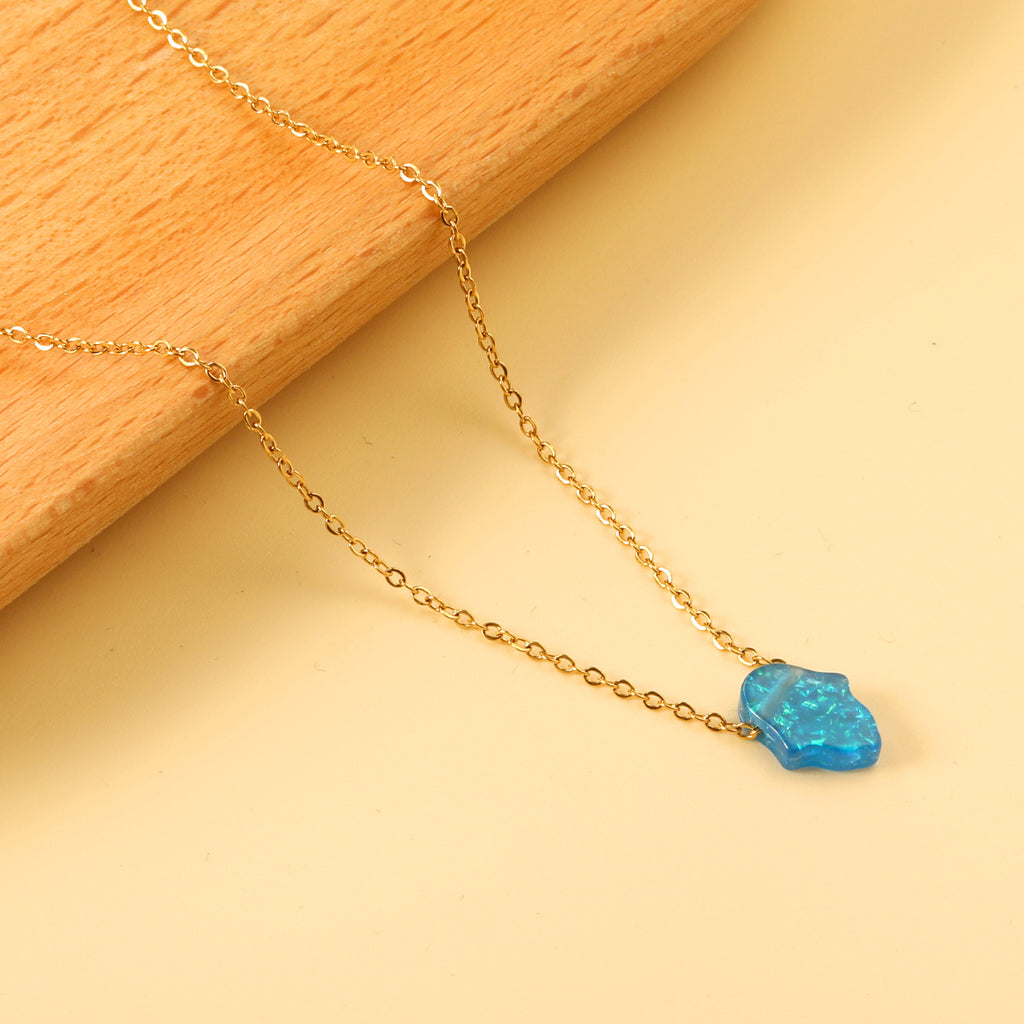 Damen Halskette mit kunstvollem Hamsa-Anhänger aus hochwertigem Edelstahl und goldplattierter Kette Shop Nory