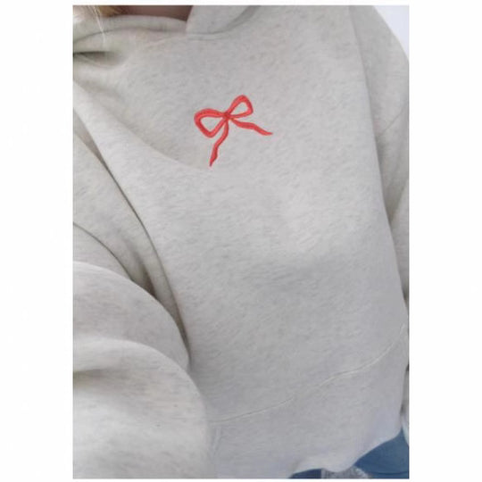 Damen-Hoodie mit floralem Stickdesign und bedrucktem Kapuzenfutter Shop Nory