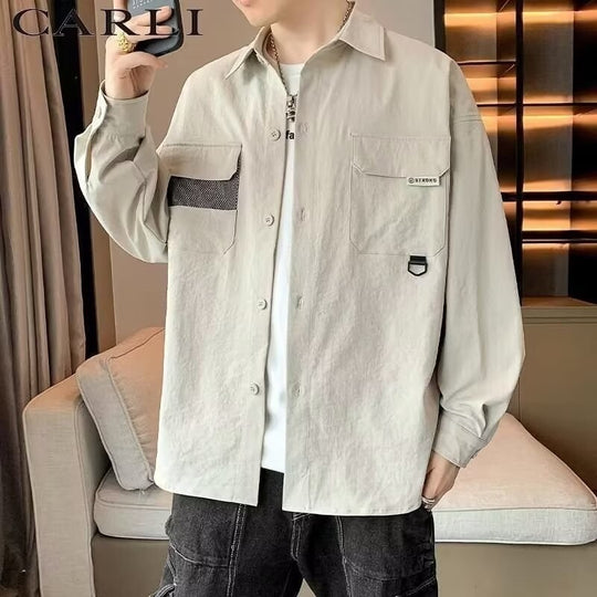Herren Overshirt-Jacke im Utility-Stil mit aufgesetzten Pattentaschen Shop Nory