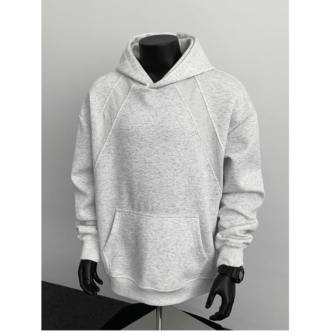 Herren Oversize-Kapuzenpullover mit diagonalem Einsatz und Kängurutasche Shop Nory