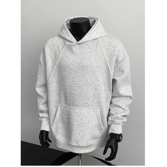 Herren Oversize-Kapuzenpullover mit diagonalem Einsatz und Kängurutasche Shop Nory