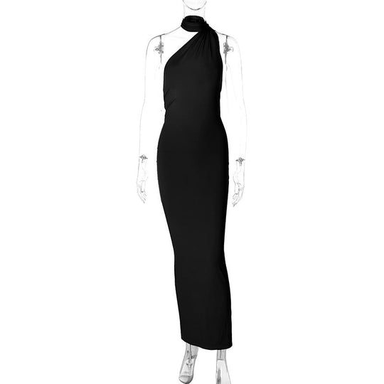 Damen Elegantes One-Shoulder Abendkleid Shopnory