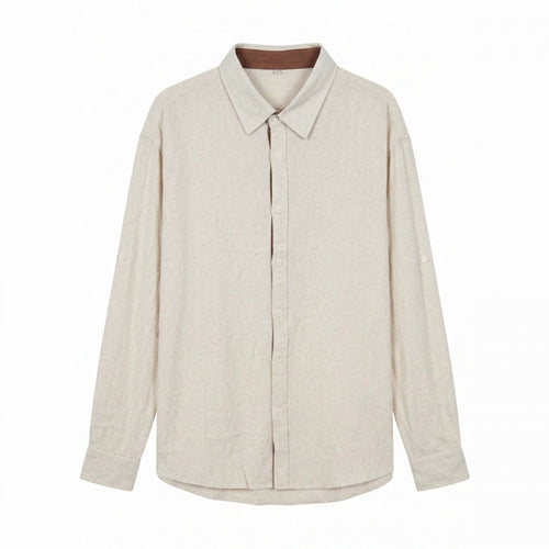 Herren Leichtes Oversize-Leinenhemd mit Kentkragen und abgerundetem Saum Shop Nory