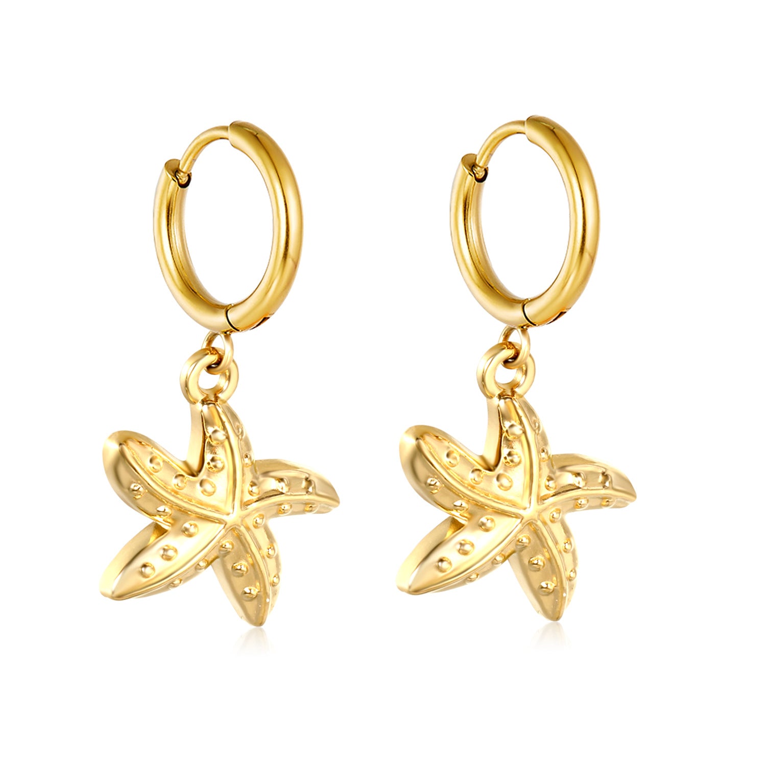 Damen Hängende Ohrstecker mit Muschel-Design und eleganter Goldbeschichtung Shop Nory