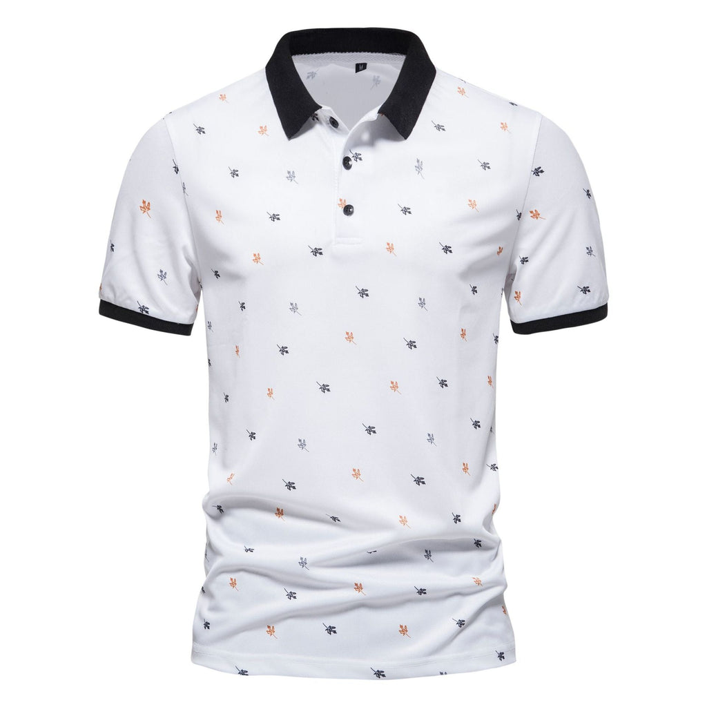Herren Poloshirt mit einzigartigem Muster und modernem Stehkragen