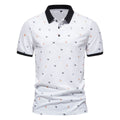 Herren Poloshirt mit einzigartigem Muster und modernem Stehkragen
