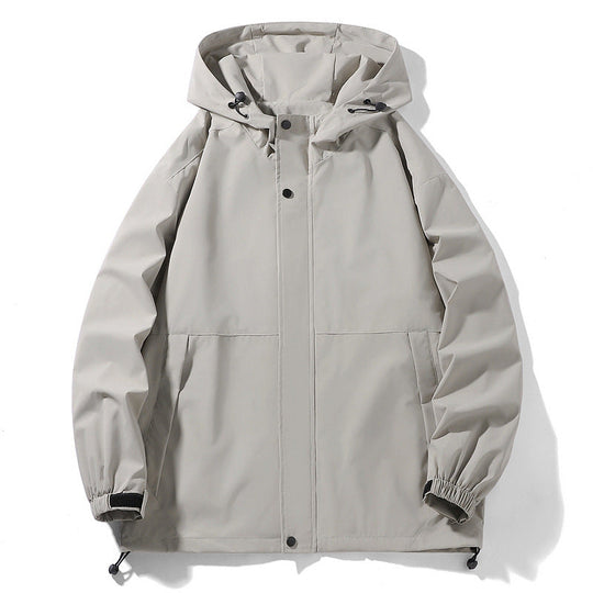 Herren Wasserabweisende Übergangsjacke mit verstellbarer Kapuze und praktischen Taschen Shopnory