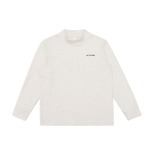 Unisex Feinstrukturierter Mockneck-Pullover aus Baumwollmix mit dezenter Bruststickerei Shop Nory