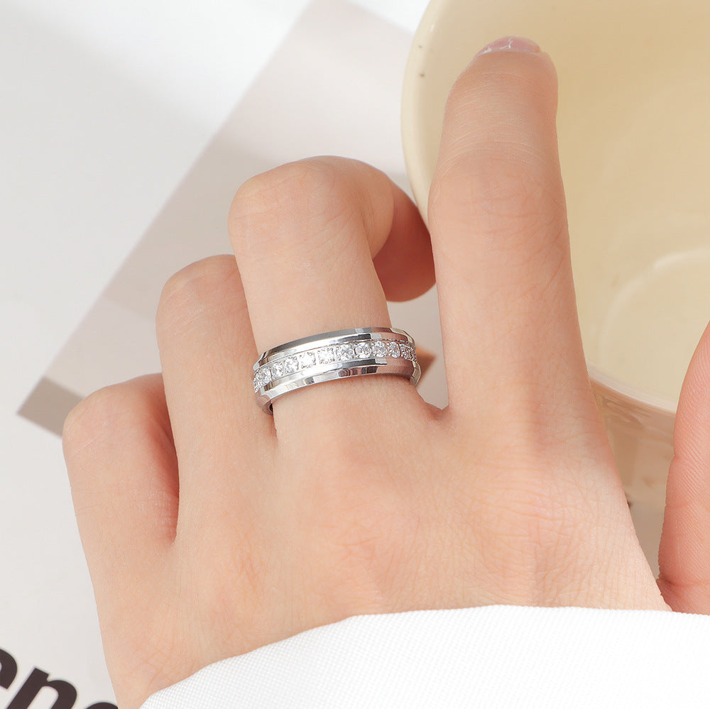 Damen eleganter Ring mit funkelndem Kristallbesatz Shop Nory
