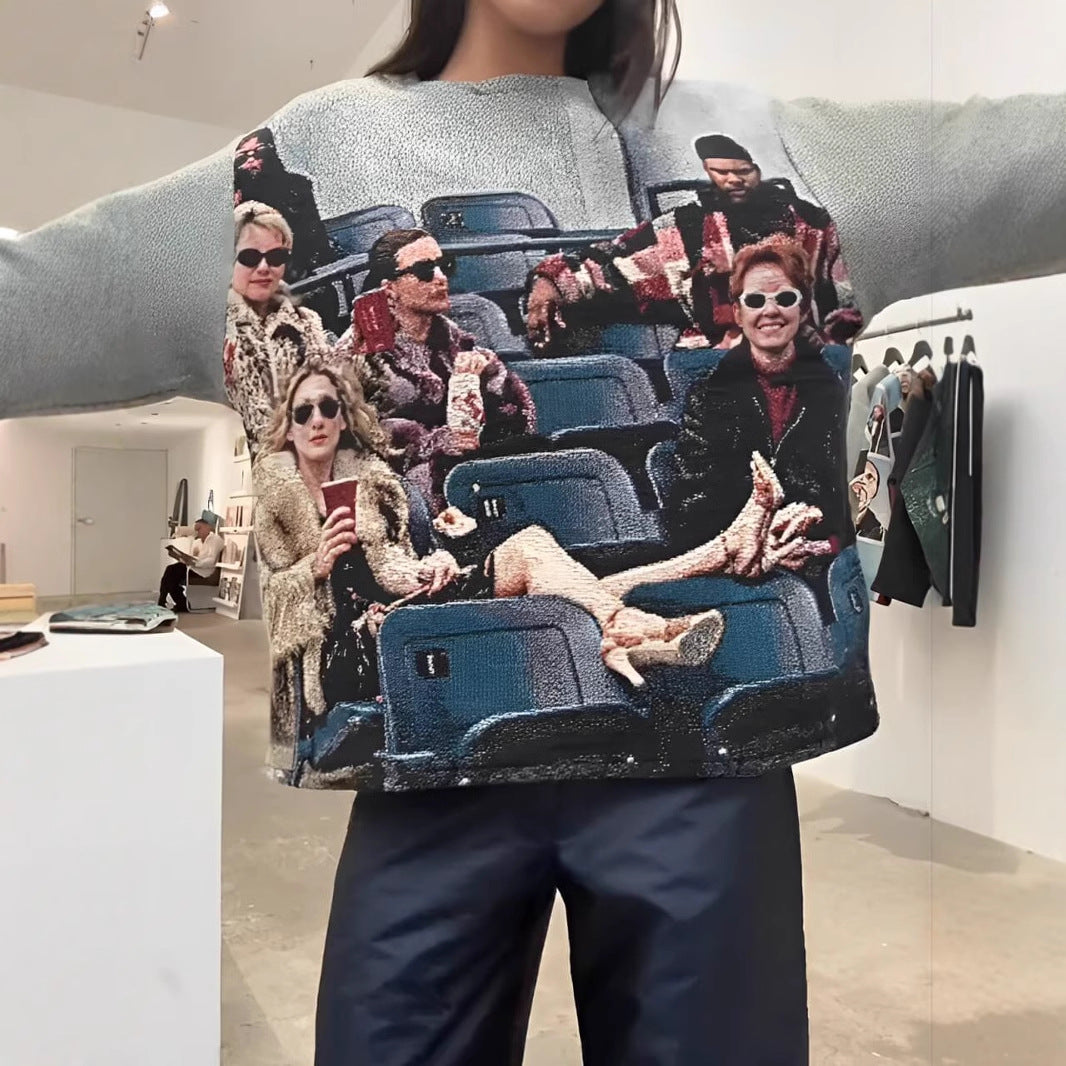 Damen Modischer Sweatshirt mit einzigartigem Artwork
