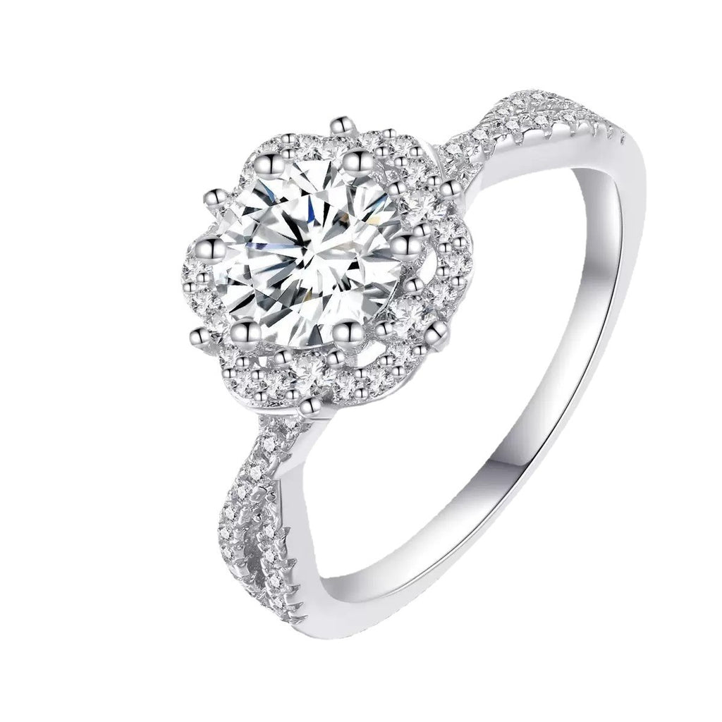 Damen Schmuckring mit blühendem Zirkon-Motiv Shop Nory