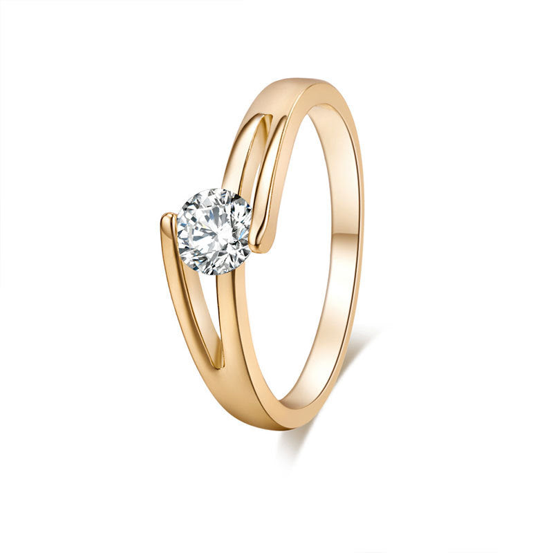 Damen Eleganter und minimalistischer Ring mit funkelndem Kristall Shop Nory
