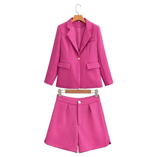 Damen Tailliertes Blazer- und Shorts-Set mit Korsagen-Croptop Shop Nory