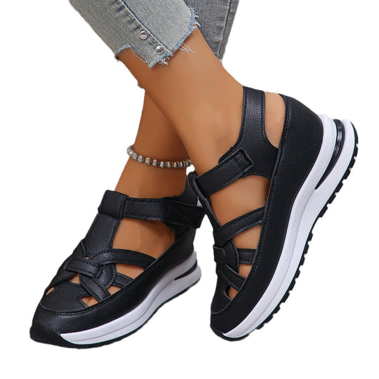 Damen Plateau-Sandalen mit sportlicher Sneaker-Sohle und verstellbaren Klettriemen Shop Nory