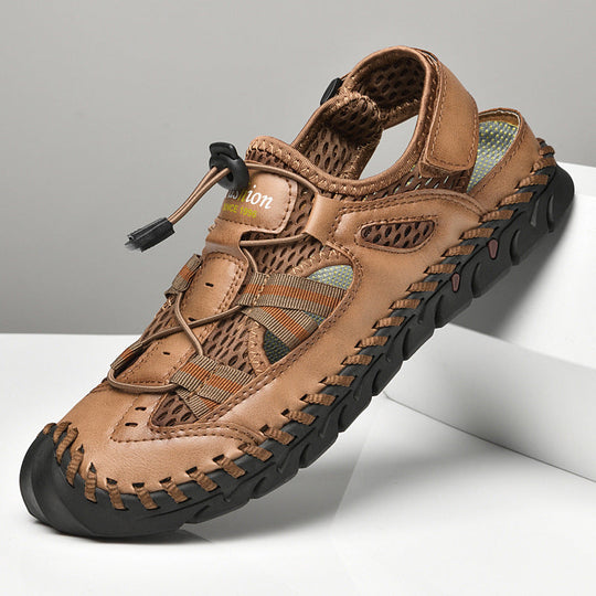 Herren Wasserdichte und atmungsaktive Outdoor-Sandalen mit flexiblem Kordelzug