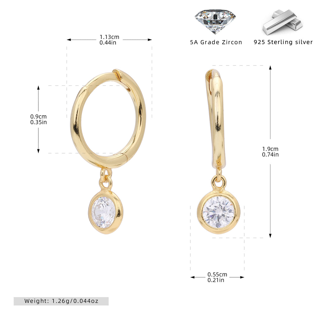 Damen Ohrhänger mit Smoky Zirkon-Anhängern aus hochwertigem 925 Sterling Silber Shop Nory