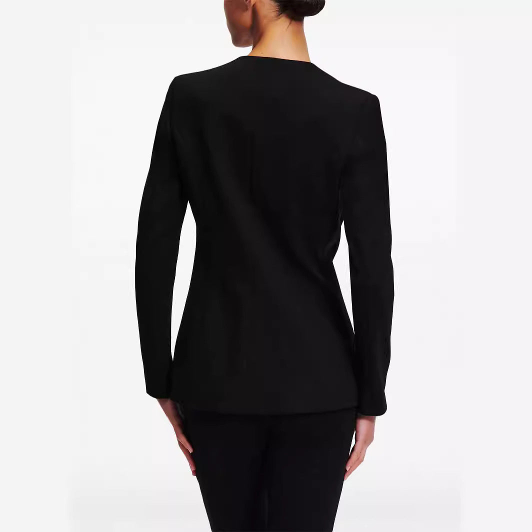 Damen Cape-Ärmel Tailoring-Blazer mit taillierter Silhouette und ausgestellter Hose mit Beinschlitz Shop Nory