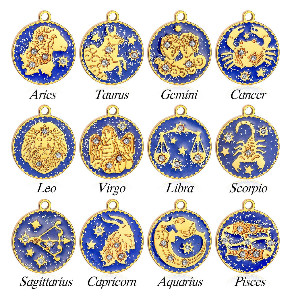 Damen Anhänger mit astrologischem Motiv und funkelnden Zirkonia Shop Nory