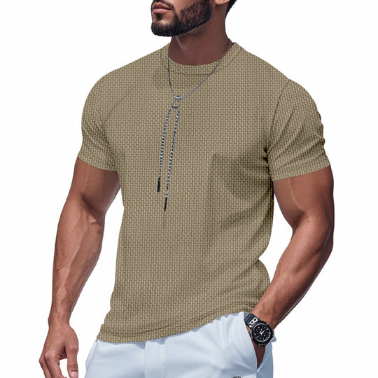 Herren Kurzarm T-Shirt mit strukturiertem Design und atmungsaktiver Baumwolle