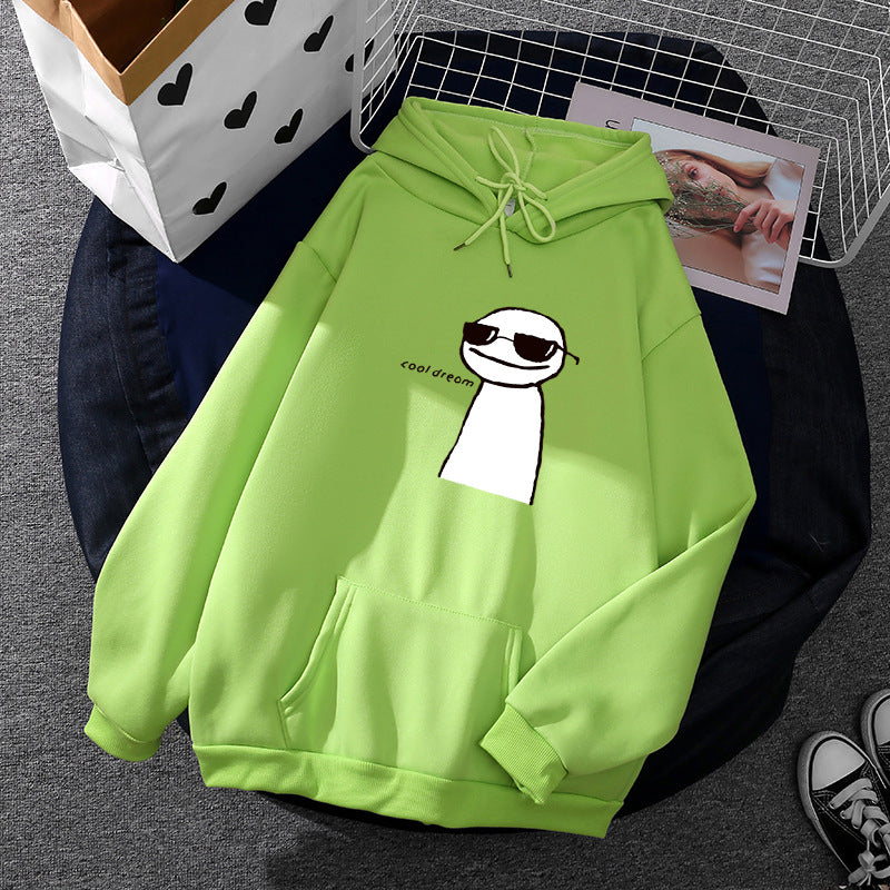 Damen nan übergroßer Kapuzenpullover mit Kängurutasche und humorvollem Comicprint Shop Nory