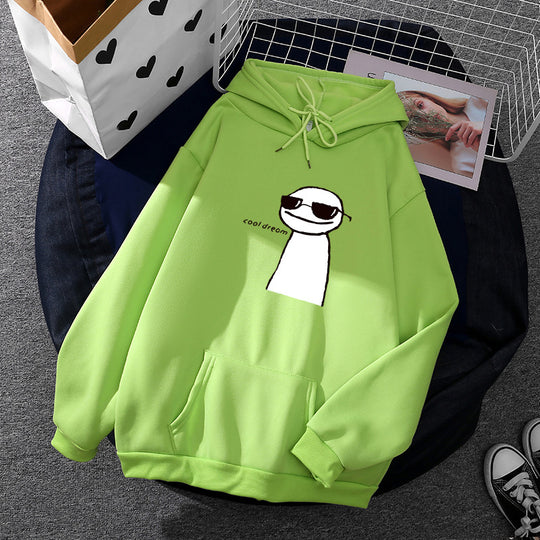Damen nan übergroßer Kapuzenpullover mit Kängurutasche und humorvollem Comicprint Shop Nory
