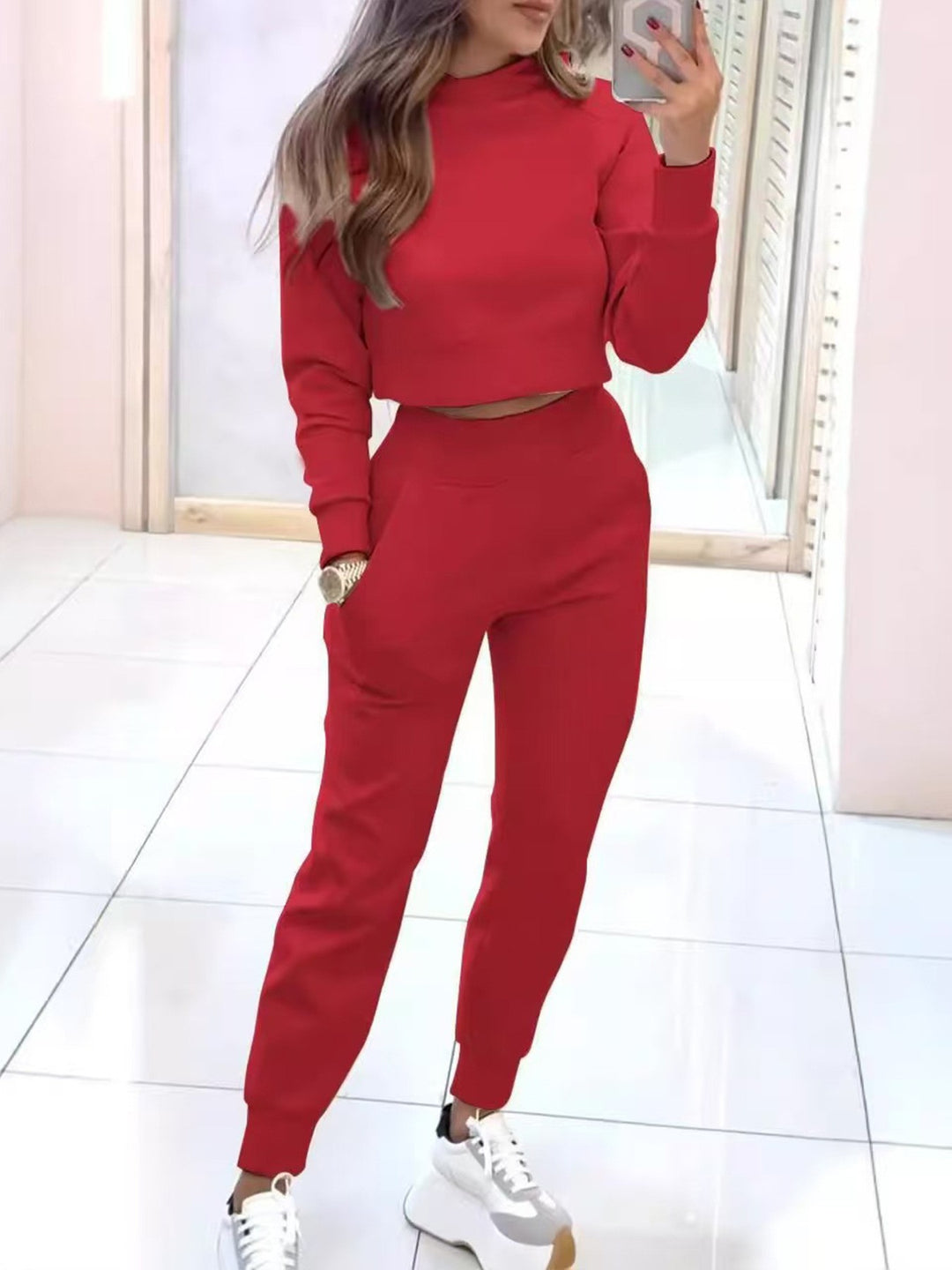 Damen Modischer Sweater und Jogginghose Set Shop Nory