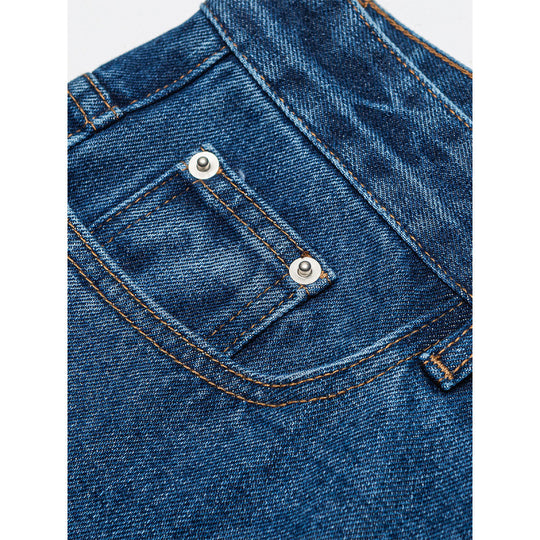 Damen Weite Denim-Jeans mit hoher Taille, geradem Bein und Fünf-Taschen-Design Shop Nory