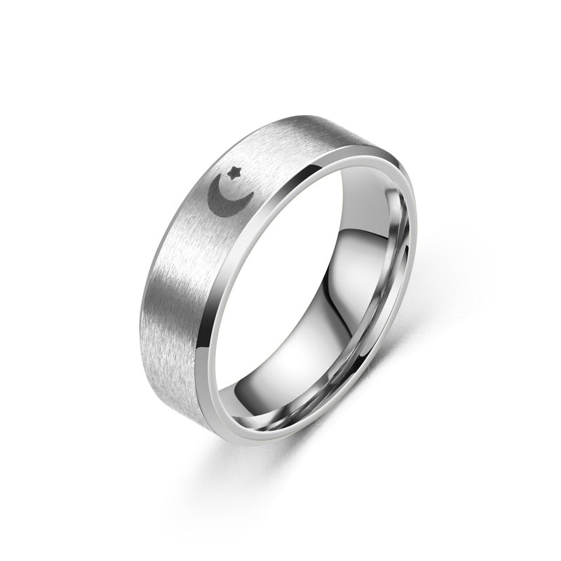 Herren Ring mit symbolischem Stern- und Mondmotiv Shop Nory