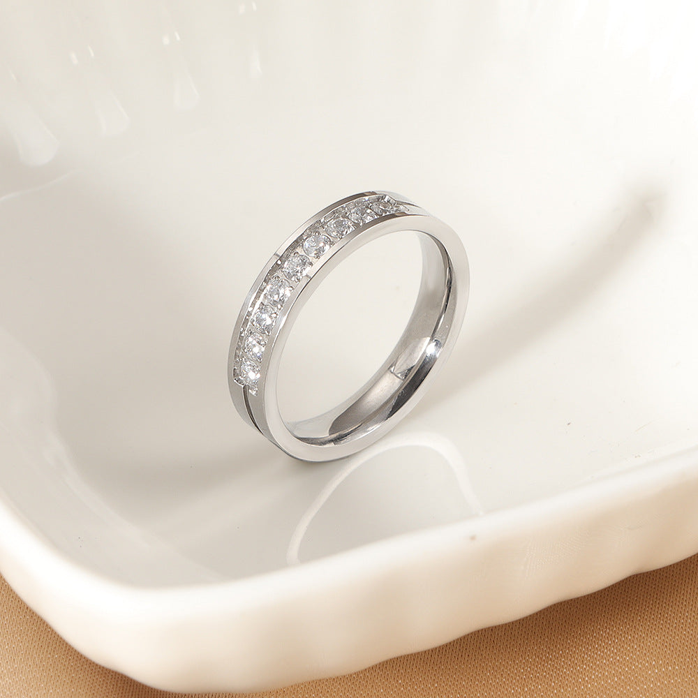 Damen-Diamant-akzentuierte Ewigkeit-Band-Ring Shop Nory