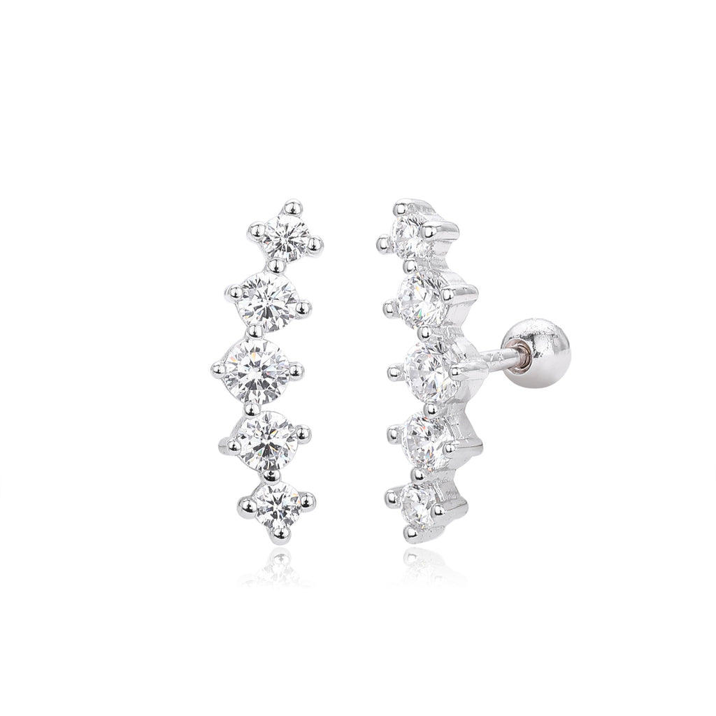 Damen Ohrstecker mit funkelndem Zirkon und edler 925er Sterlingsilber-Fassung Shop Nory