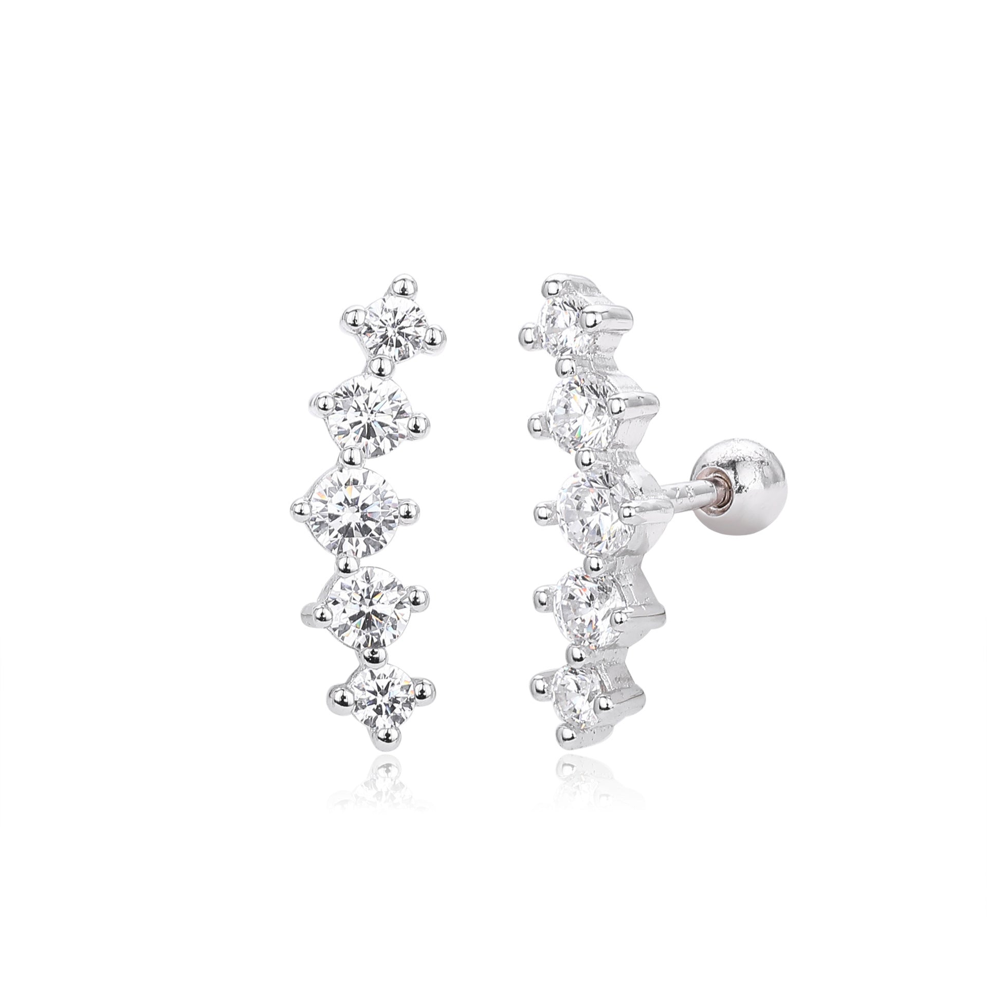 Damen Ohrstecker mit funkelndem Zirkon und edler 925er Sterlingsilber-Fassung Shop Nory
