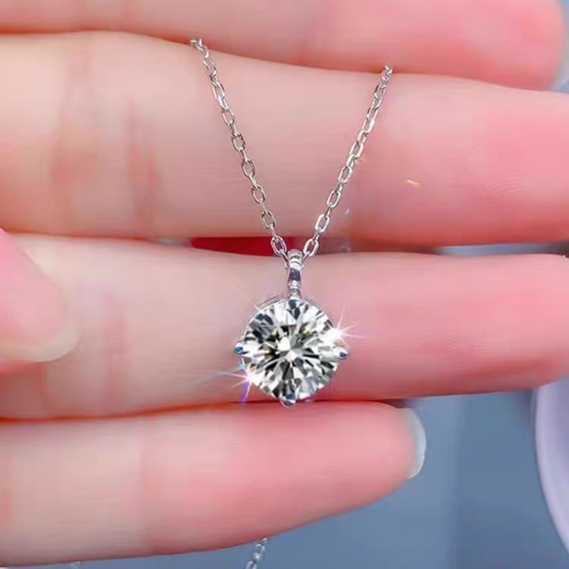 Damen elegante Halskette mit funkelndem Zirkonia-Anhänger Shop Nory